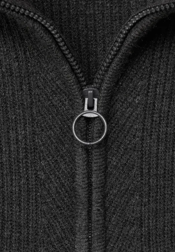 Troyer Pullunder mit Zipper - anthracite melange