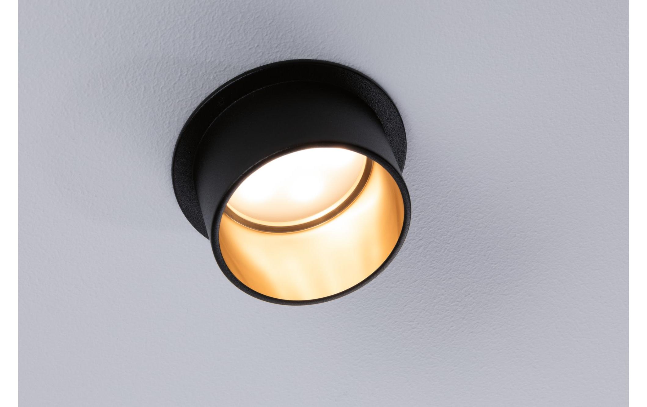 Einbauspot LED Gil Coin Set, 3 x 6W, 2700K, Schwarz/GoldEinbauleuchte zur Deckenmontage