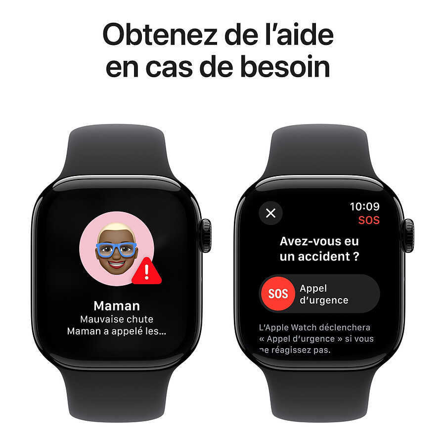 Apple Watch Series 10 GPS + Cellular - Aluminium Argent - Bracelet Sport Textile Nuée Bleue - 46 mm