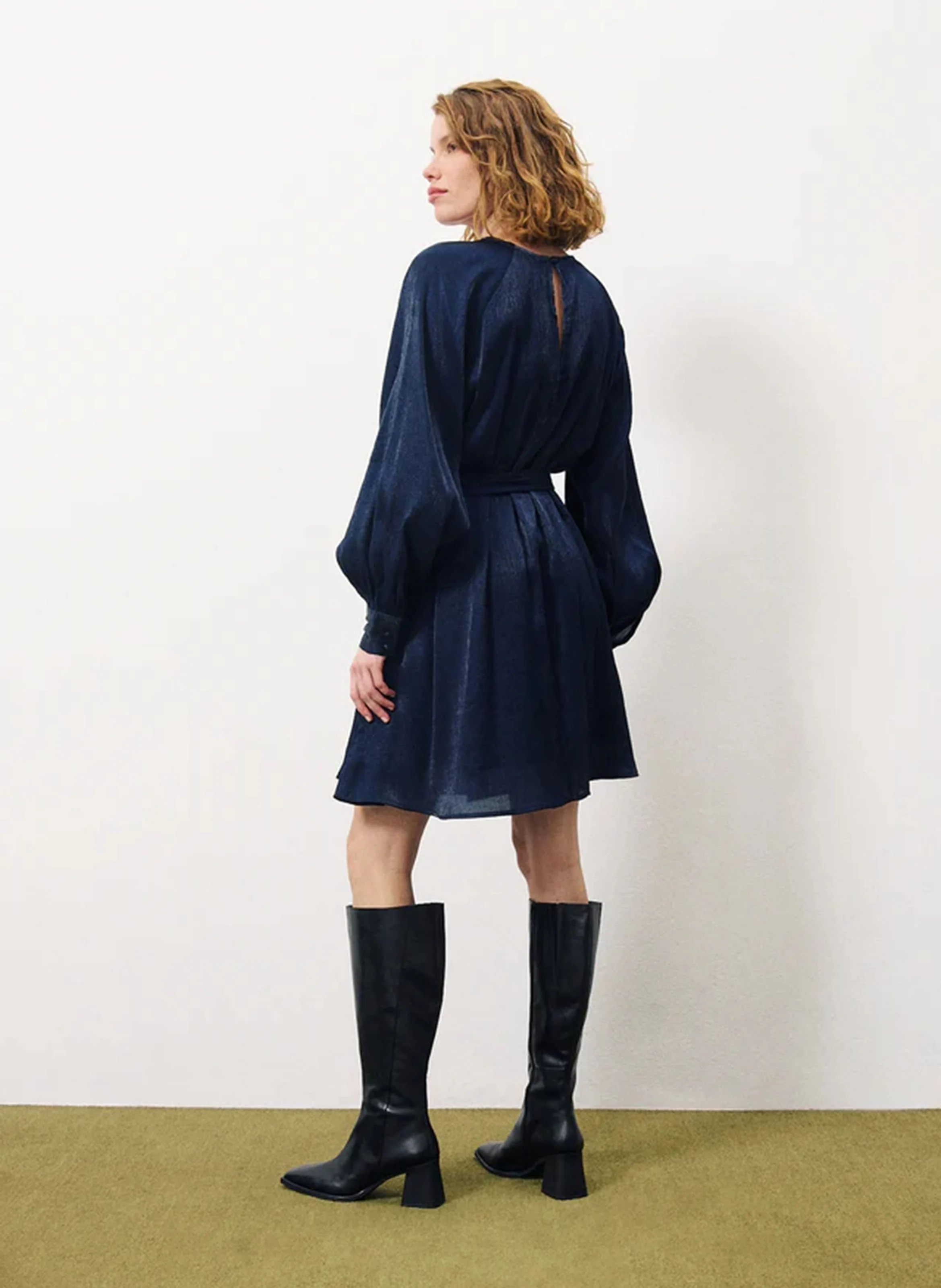 PARIME - Robe courte col rond| Bleu