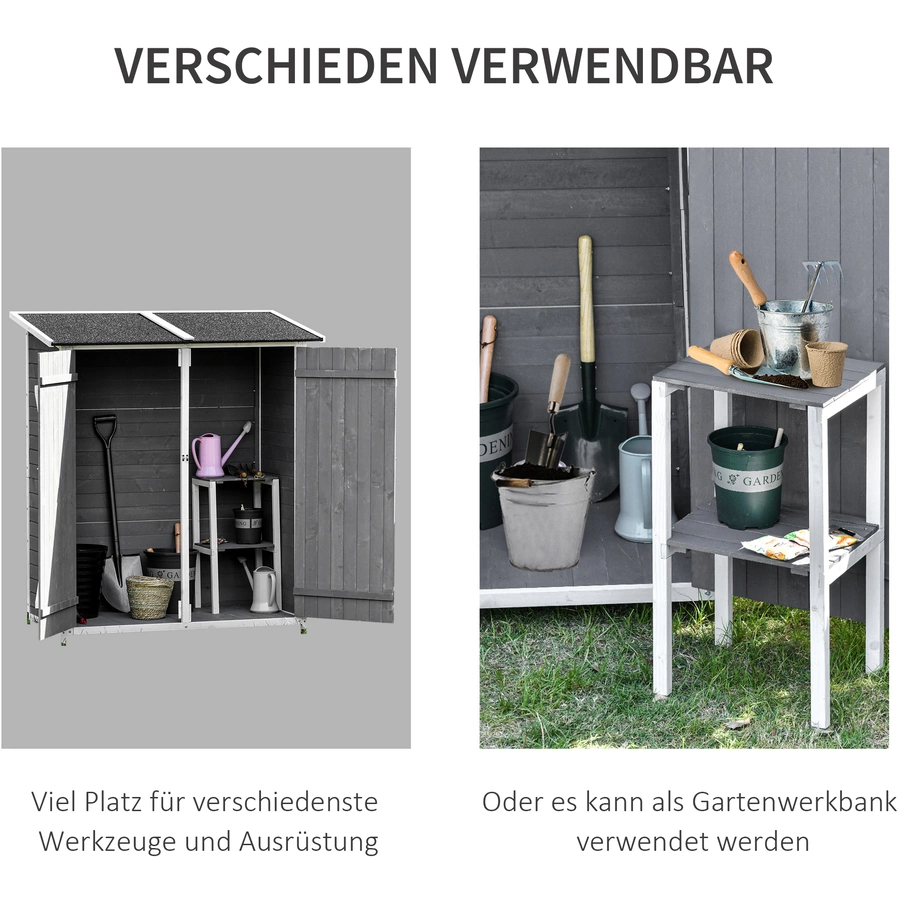 Outsunny Gerätehaus mit 2 Türen grau