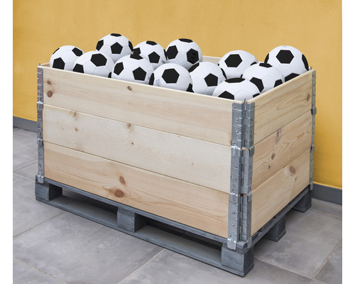 Verhoogd tuinbed, pallet met 23 in elkaar grijpende palletframes, gelijk met de grond, flexibel, 20 mm dik, 120 x 80 x 20 cm, natuur