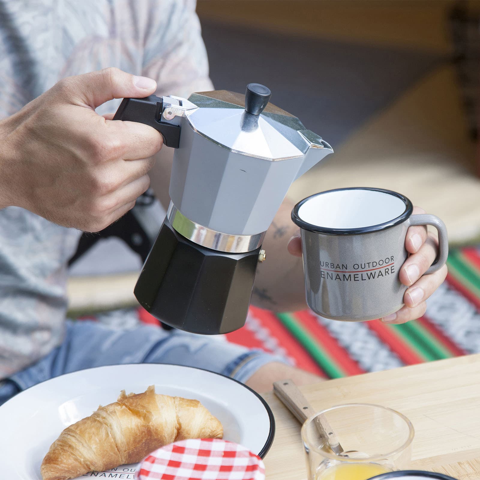 BO-CAMP Espressokocher Percolator - Kaffee Kocher Espresso Kanne Alu 2-6 Tassen Variante: 3 Tassen