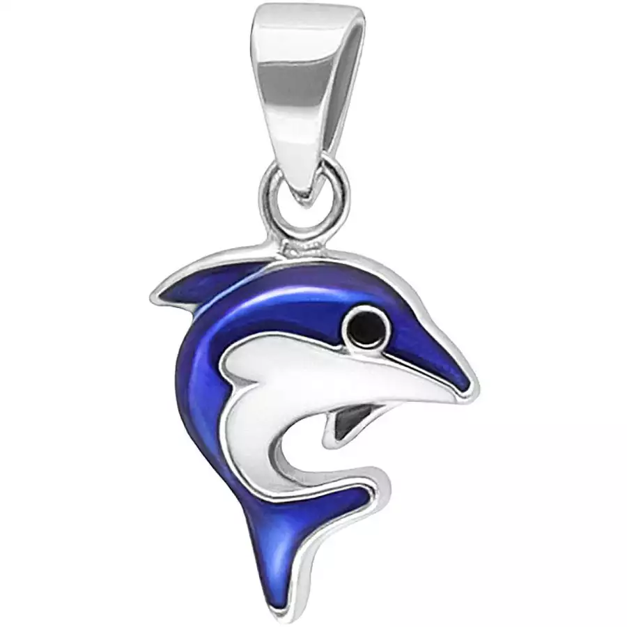 trendor Kinder-Halskette Silber 925 Collier mit Delfin-Anhänger silver