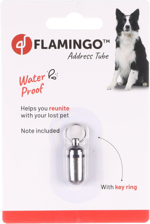 Flamingo f-5315257 - Étiquette d'Adresse Brillante pour Collier