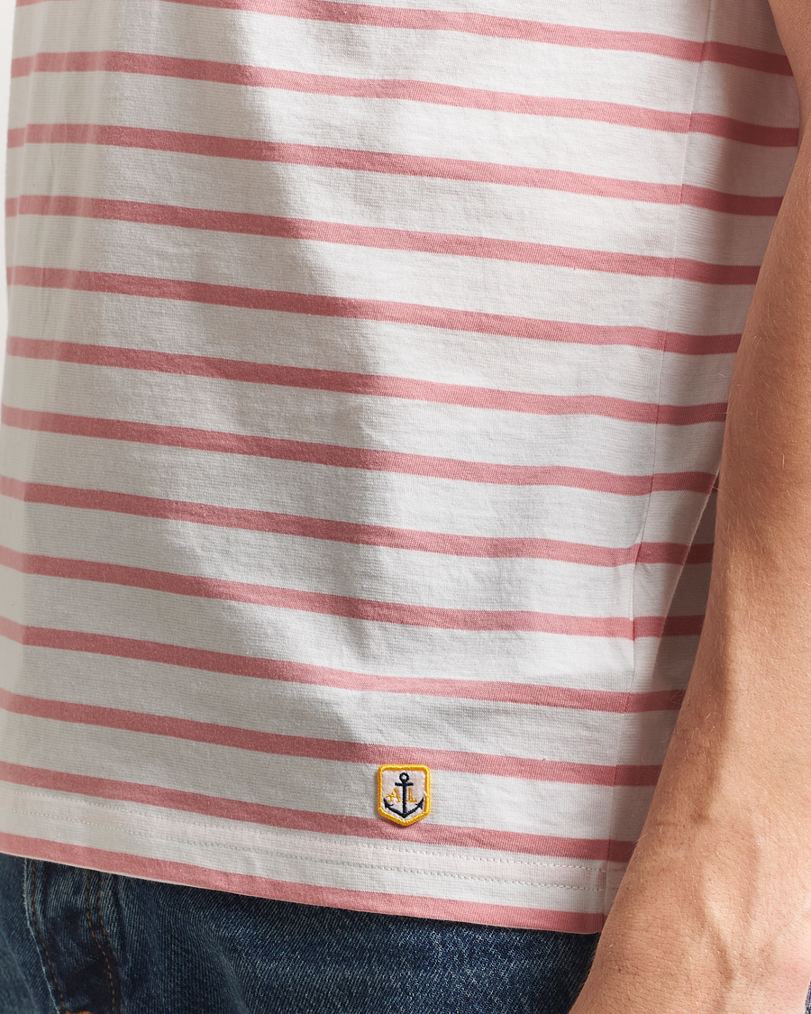 Armor-lux Hoëdic Boatneck Héritage Stripe T-shirt Milk/Bubblegum