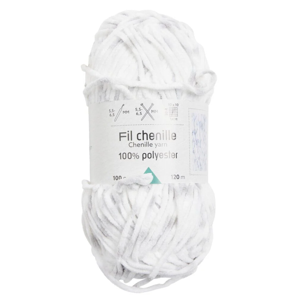 Pelote de fil à tricoter chenille multicolore 100Gr