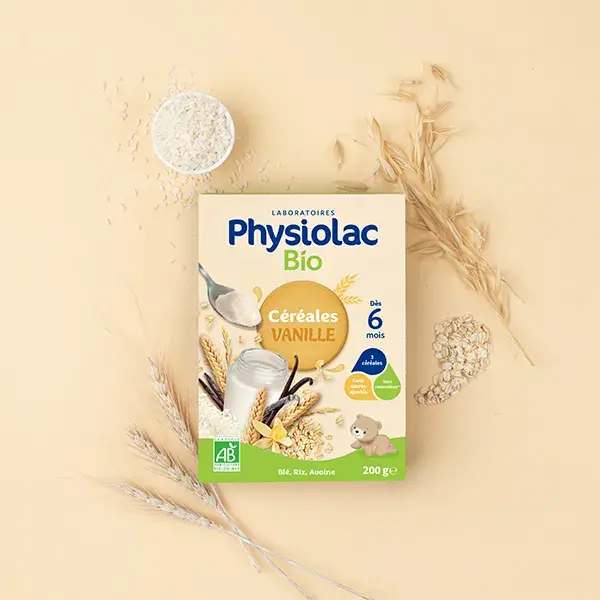 Cereal de baunilha orgânico Physiolac +6 meses 200g