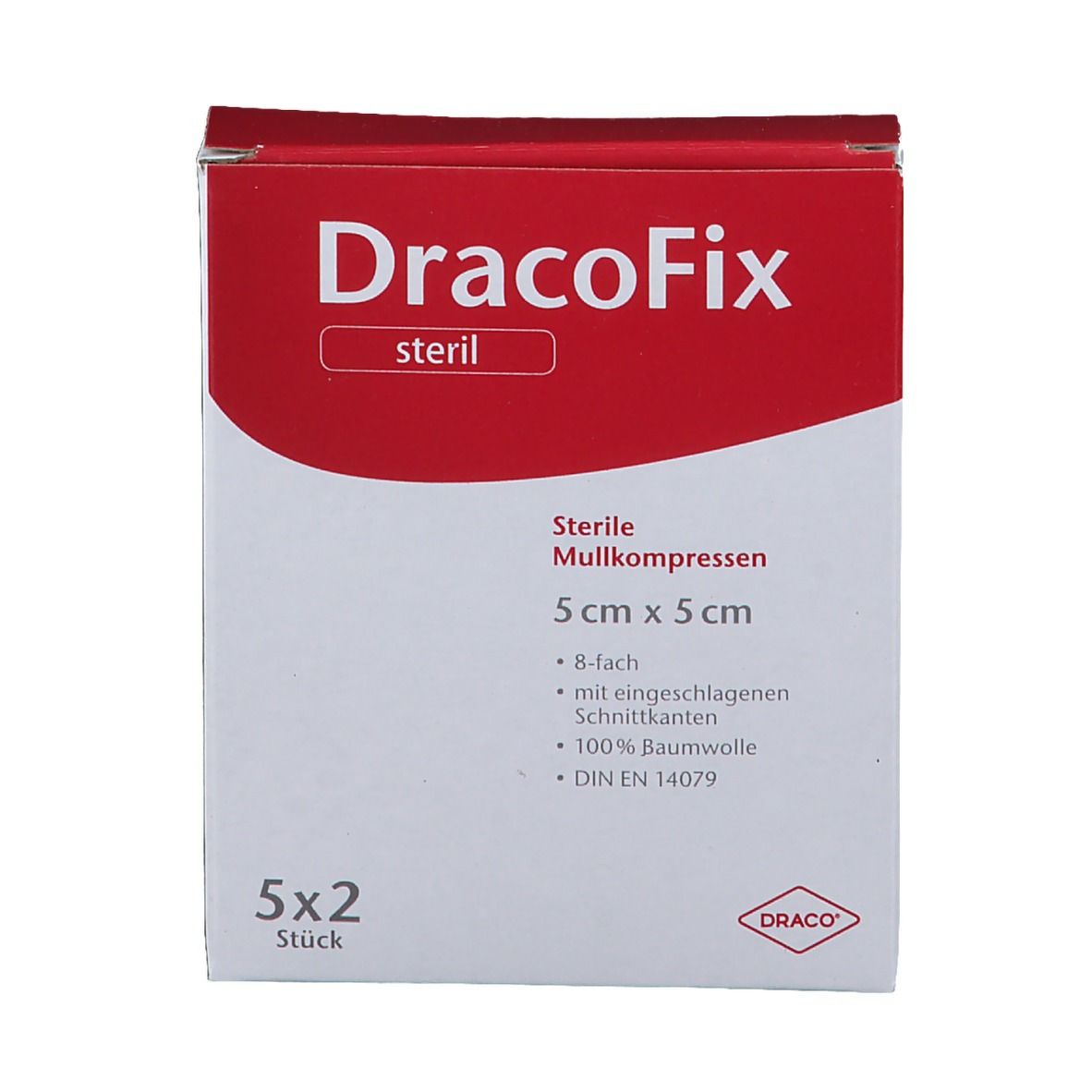 DracoFix Mullkompressen steril 8fach 5 x 5 cm