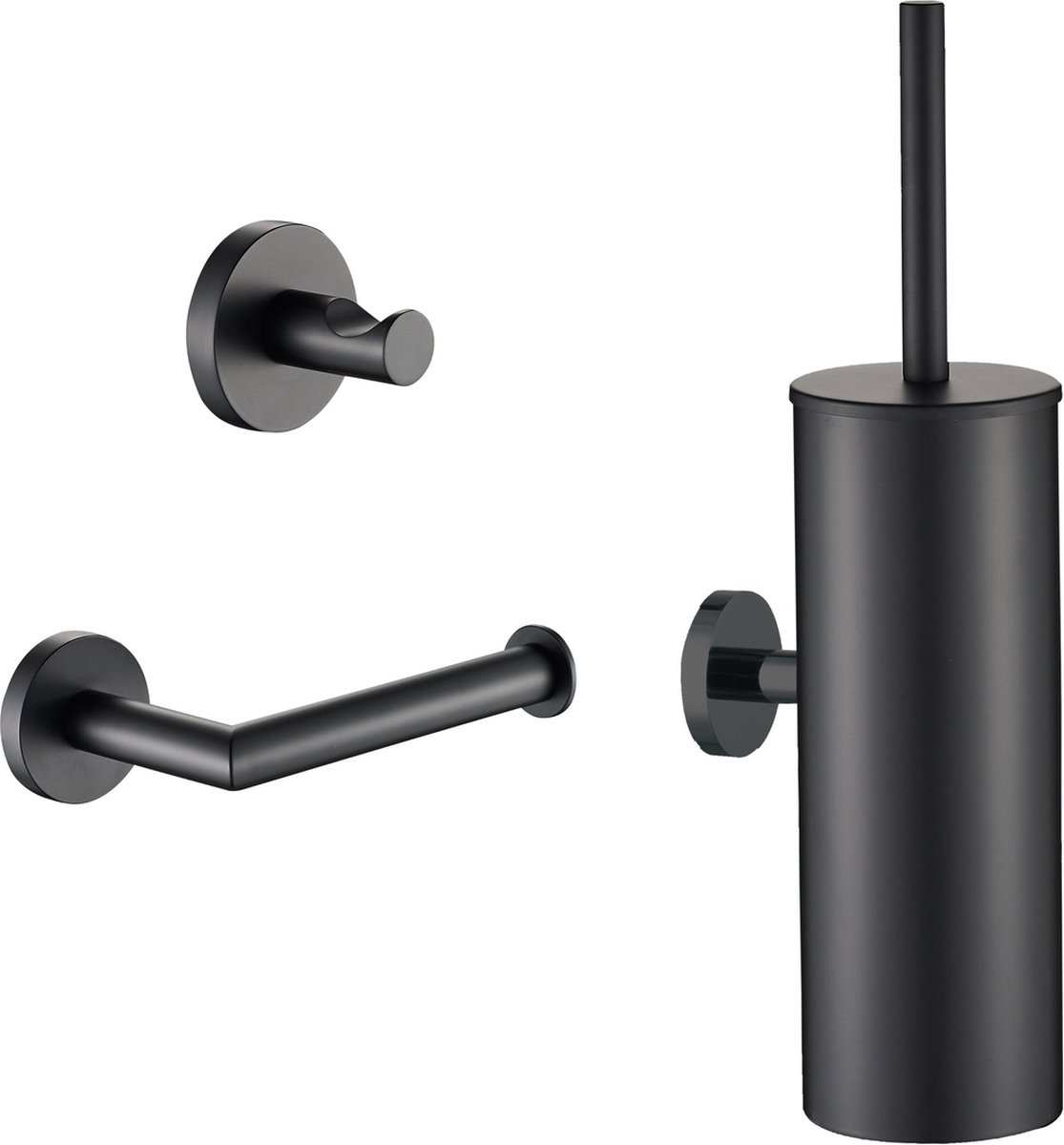 Plieger Vigo toiletaccessoiresset 3-delig mat zwart