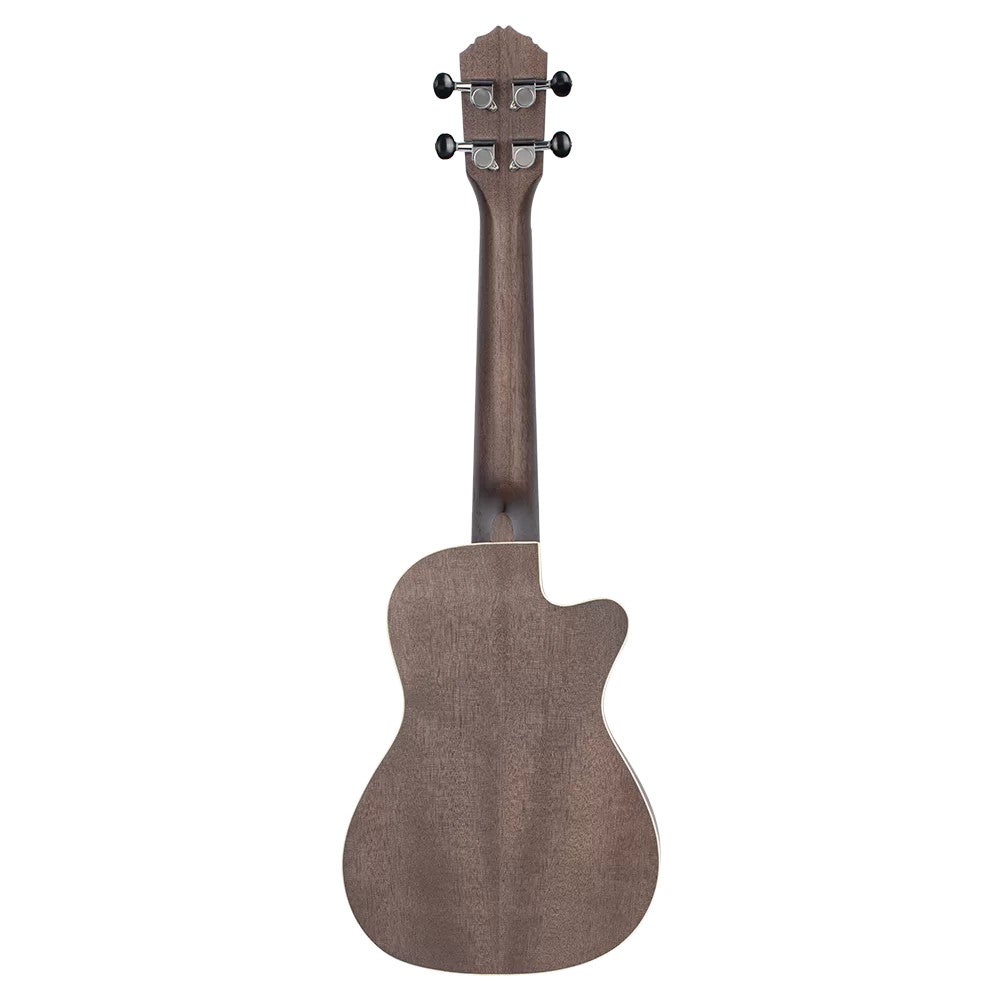 Ortega RUCOAL-CE-L Earth Series Concert Size Ukulele Coal Black linkshandige elektrisch-akoestische concert ukelele