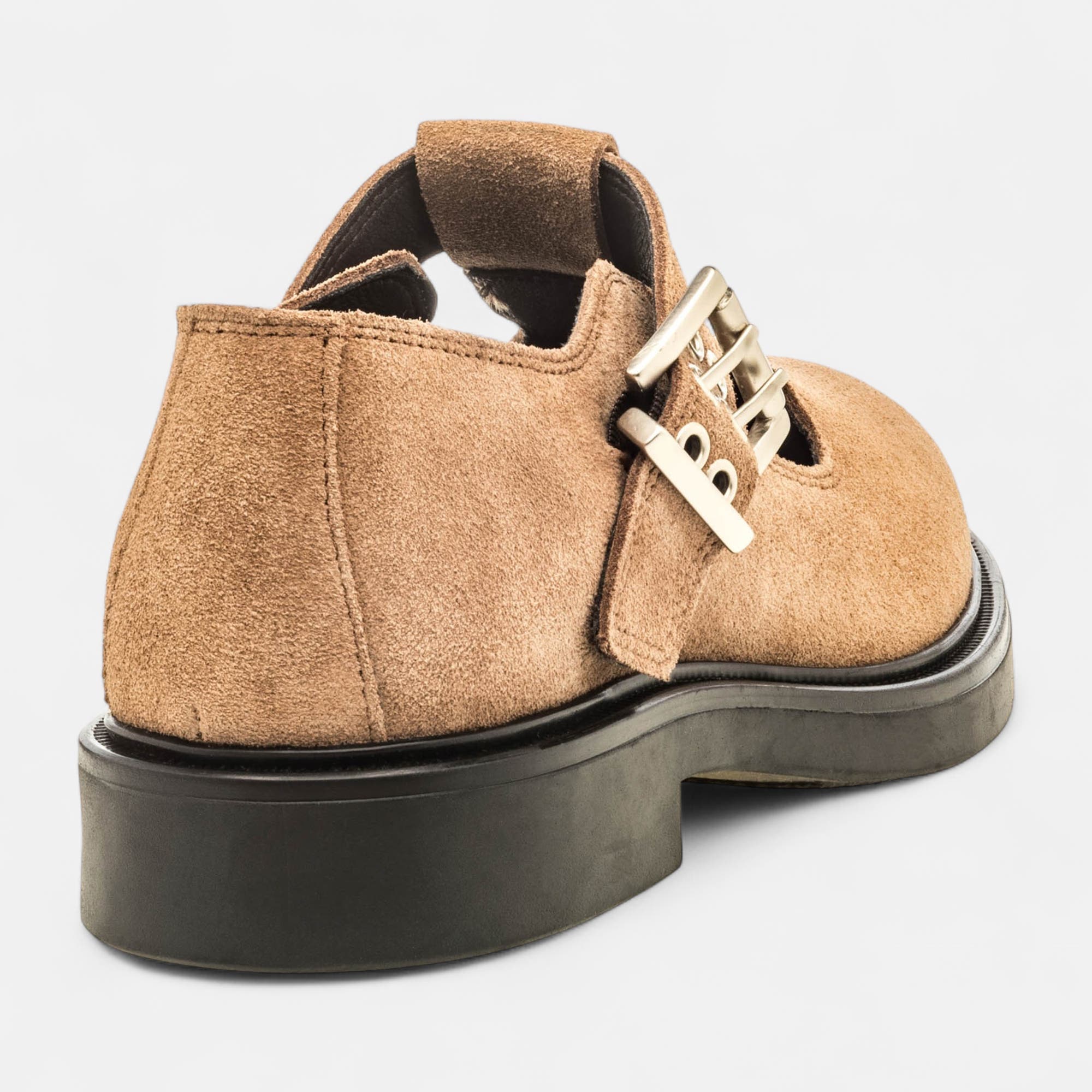 Babies Femme en cuir taupe