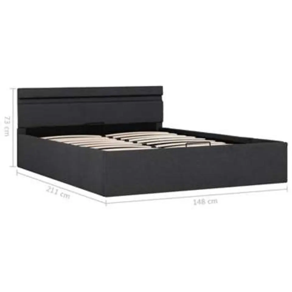 vidaXL - Bed met opbergruimte en LED - Donkergrijs - Stof - 140x200 cm
