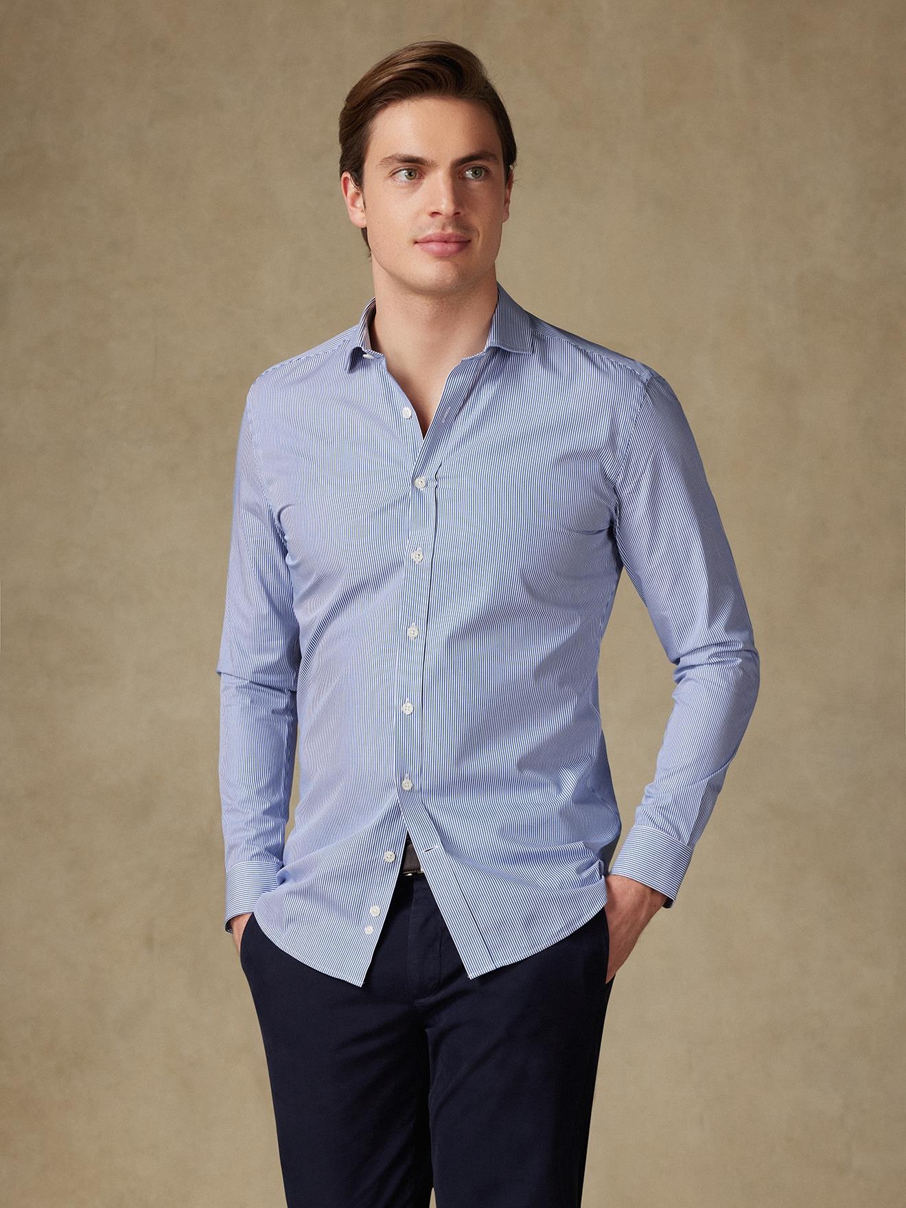 Chemise Menthon à rayures marine