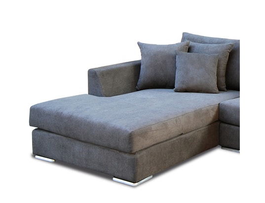CITY - Canapé tissu Monaco angle droit tissu gris foncé