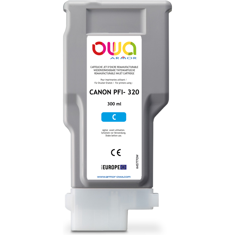 Cartouche d'encre traceur remanufacturée OWA - standard - Cyan - pour CANON PFI-320 C