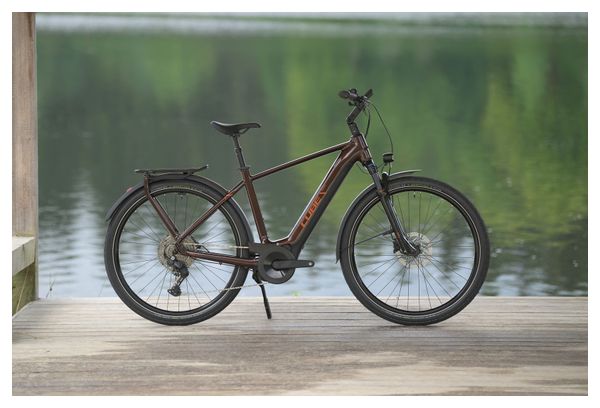 VTC Électrique Cube Touring Hybrid Pro 625 Shimano Cues 11V 625 Wh 700 mm Marron Orange Cinnamon 2025