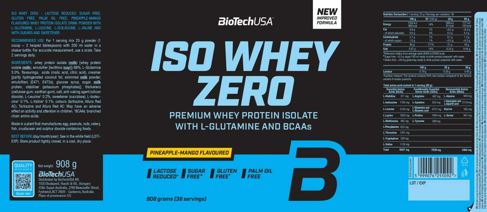 Biotech USA Iso Whey Zero 500g