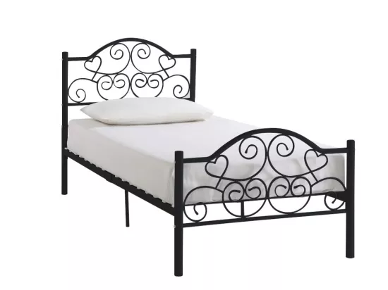 Lit LEYNA - 90 x 190 cm - Métal - Noir