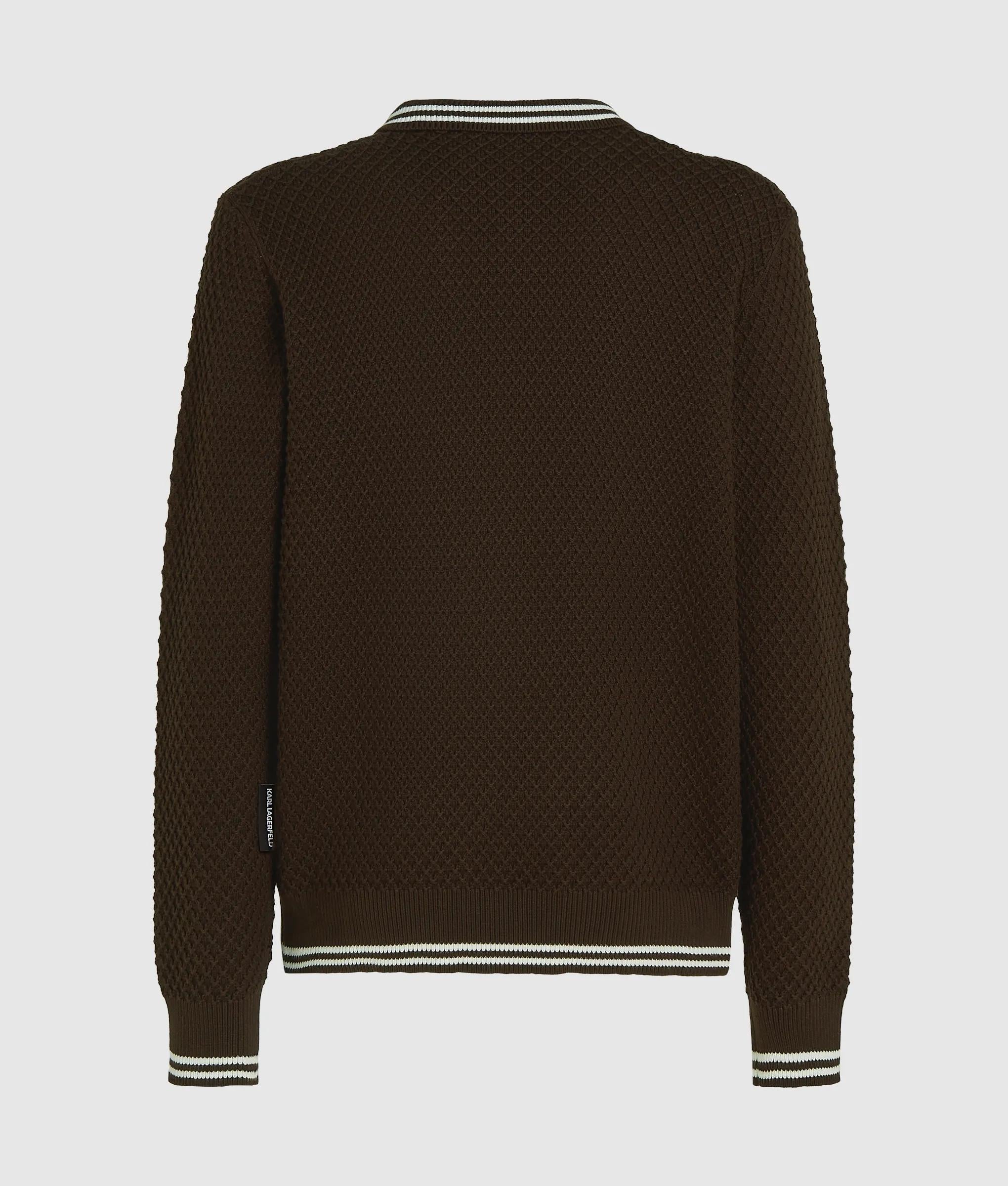 Ikon polo shirt met lange gebreide mouwen