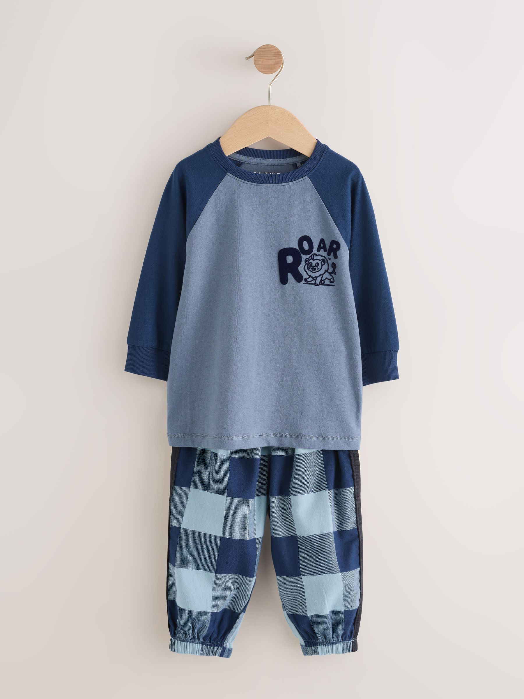 Groen/blauw/rood - Pyjama met geweven onderkant 3 Pack (9mths-12yrs)
