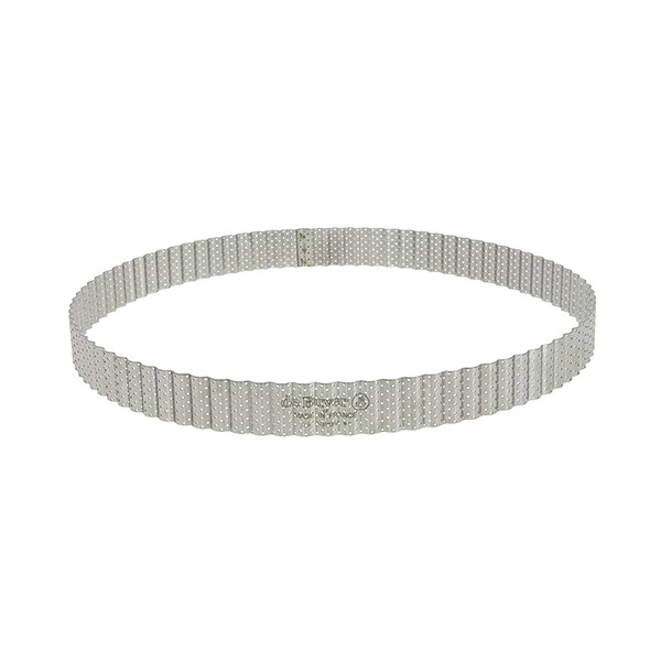 Cercle à tarte perforé cannelé acier inoxydable 32 cm De Buyer