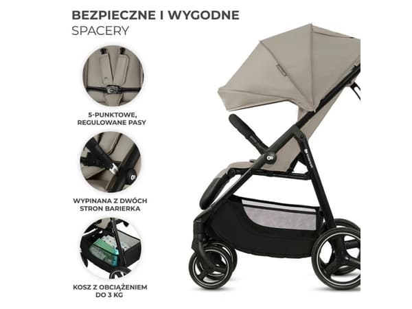 Kinderkraft barnevogn TRIG 3 STONE BEIGE Beige