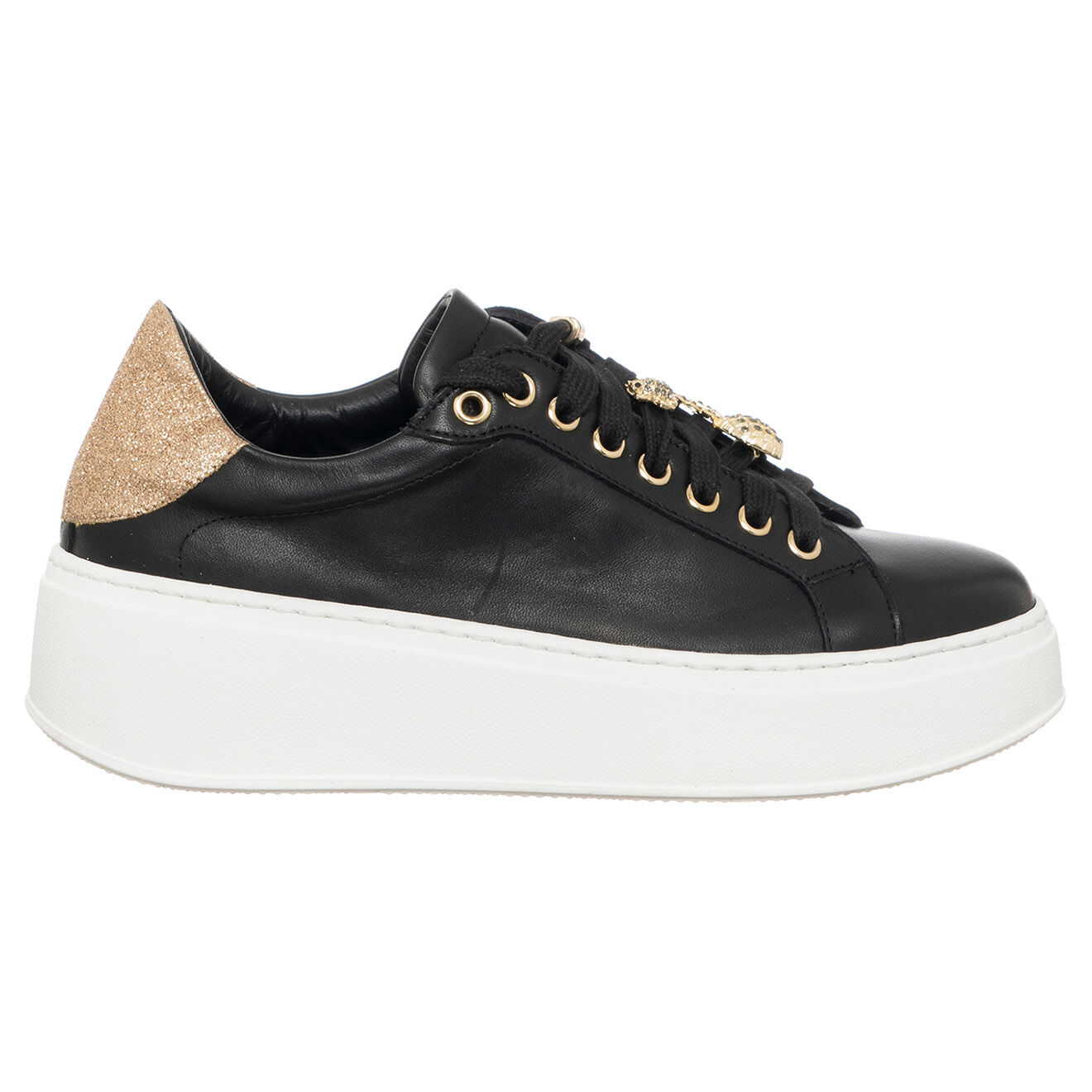 Loretta Pettinari Sneakers en Cuir Maé noires