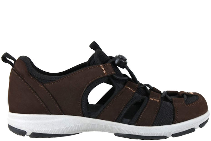 NEW FEET TRAVE SANDAL I BRUNT NUBUCK MED LUKKET TÅ