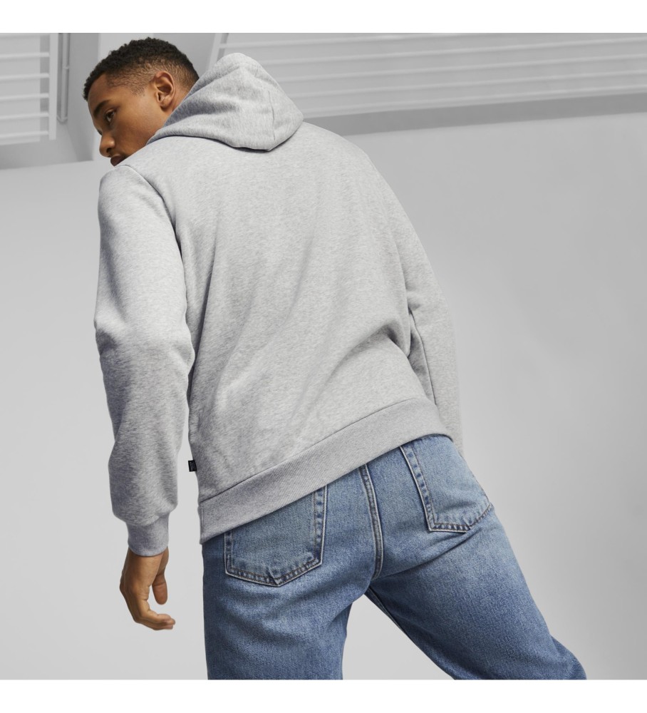 Moletom Puma Essentials+ com logo bicolor na cor cinza