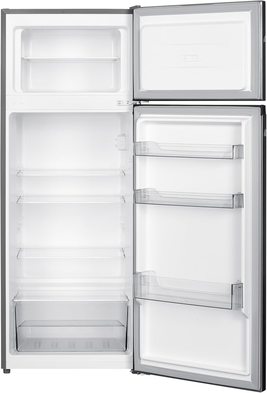 Bauknecht K55T0 413S Freistehende Kühl-Gefrierkombination/Gefrierfach oben/Nutzinhalt gesamt: 206 l / 169 l Kühlen / 37 l Gefrieren/Doppeltürer/EEK D/silber