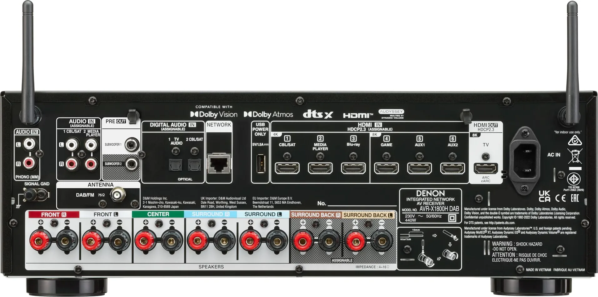 Denon AVR-X1800H DAB Amplis home-cinéma
