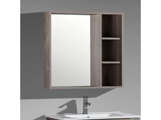 Miroir avec rangement 80 cm chêne gris Aquanoma