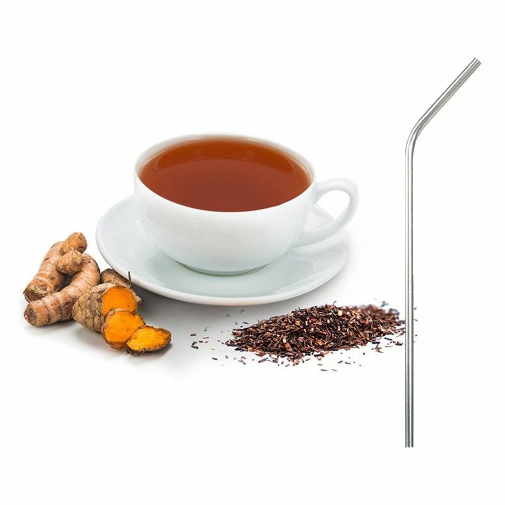 Tisane d'or bio curcuma-rooibos 20 sachets + 4 pailles en inox