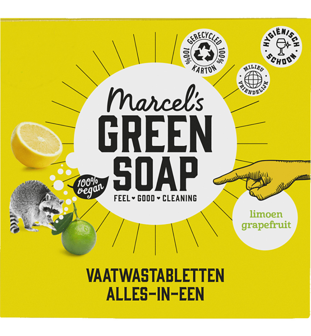 Marcel’s Green Soap Vaatwastabletten Grapefruit & Limoen All-In-One (25 stuks)