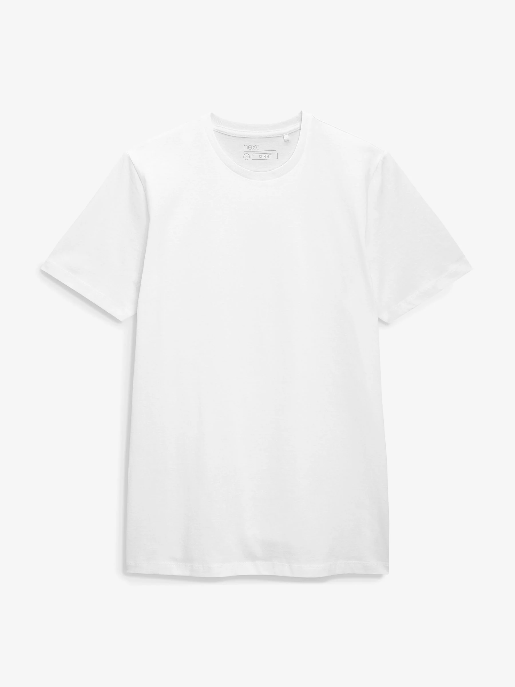Wit - Slim Fit - Essentieel katoenen T-shirt met ronde hals