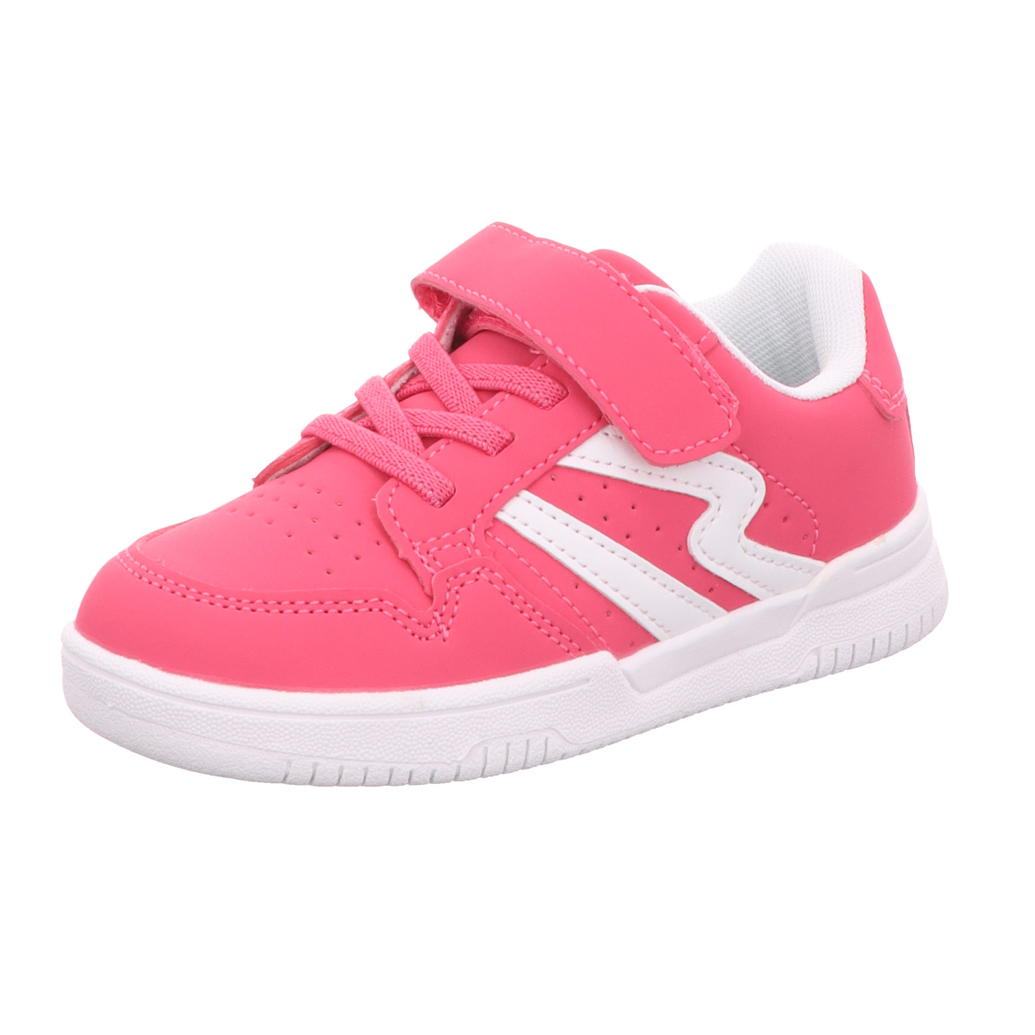 Sneakers Kinder-Mädchen-Sneaker-Slipper-Klettschuh Fuchsia-Pink-Weiß