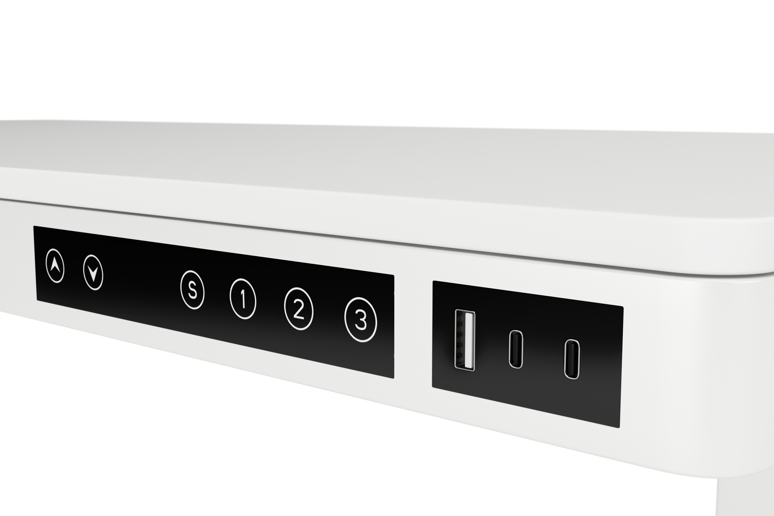 Stehpult elektrisch mit Schublade weiss 120 x 60 cm