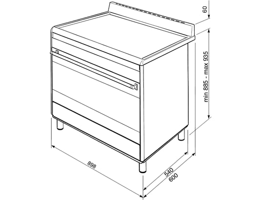 SMEG - Piano de cuisson BG91CTX2