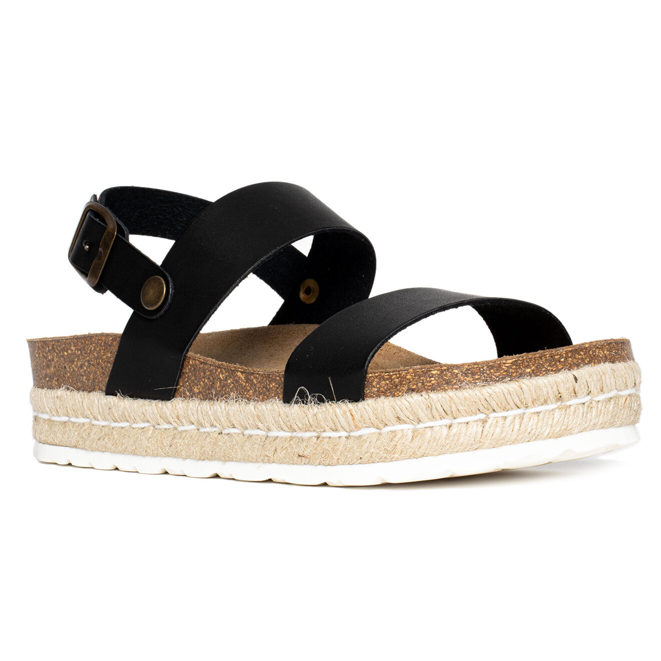 Sunbay Sandales à plateforme en Cuir Kalmie noires