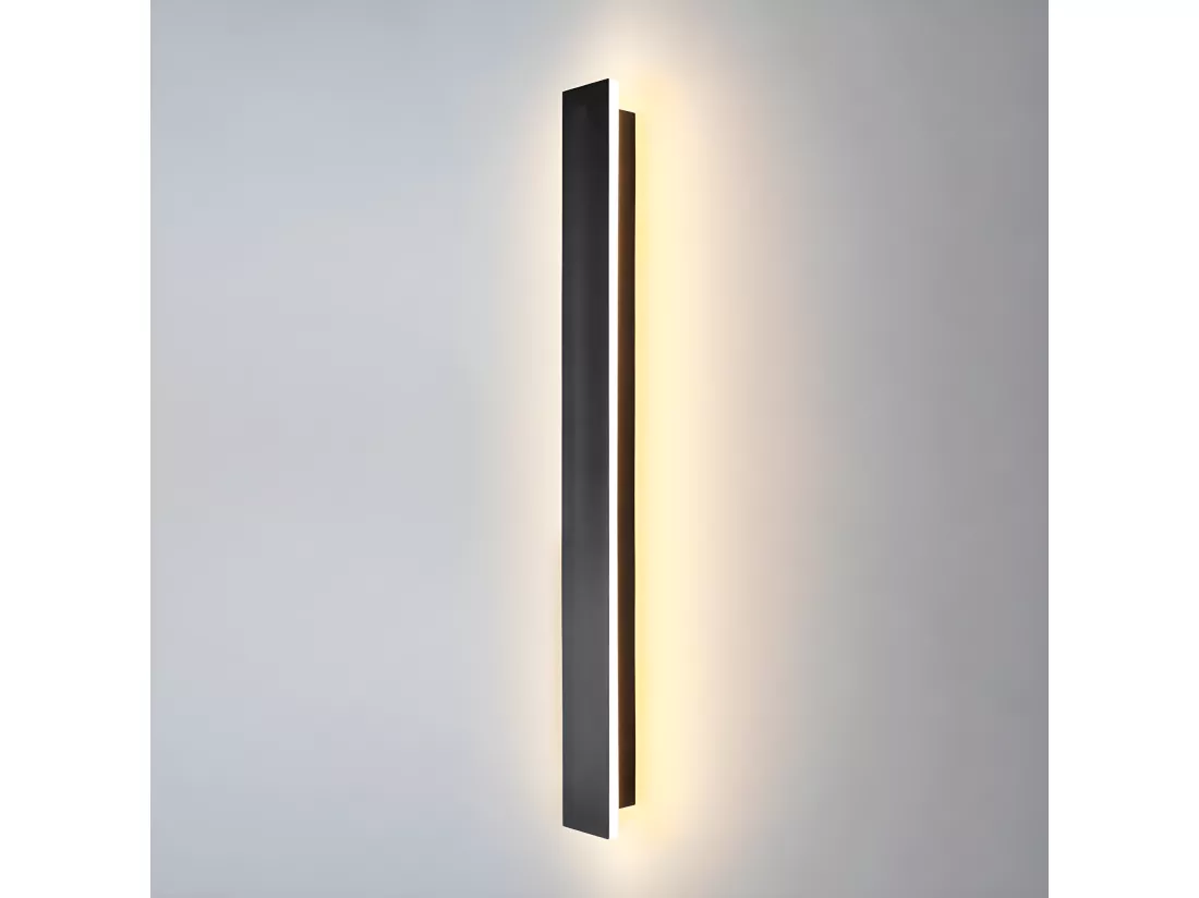 Applique murale extérieure led, 30*5*4.5cm, noir, étanche IP65, lumière chaude 3000k, 12w