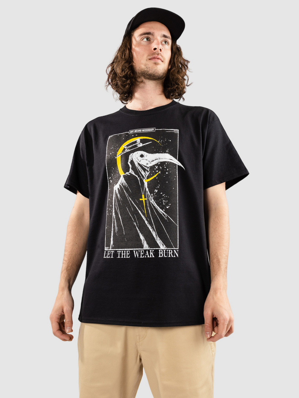 Any Means Necessary Let The Weak Burn T-Shirt black