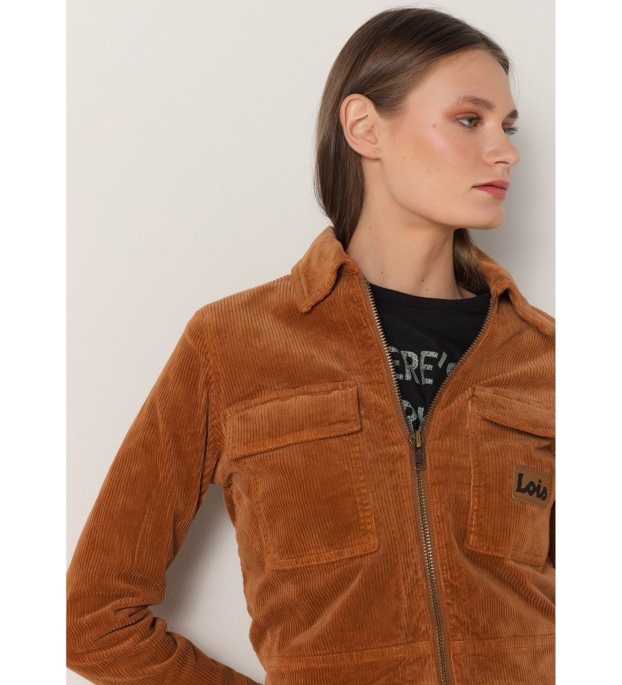 Jaqueta de veludo cotelê Lois Brown Plastron