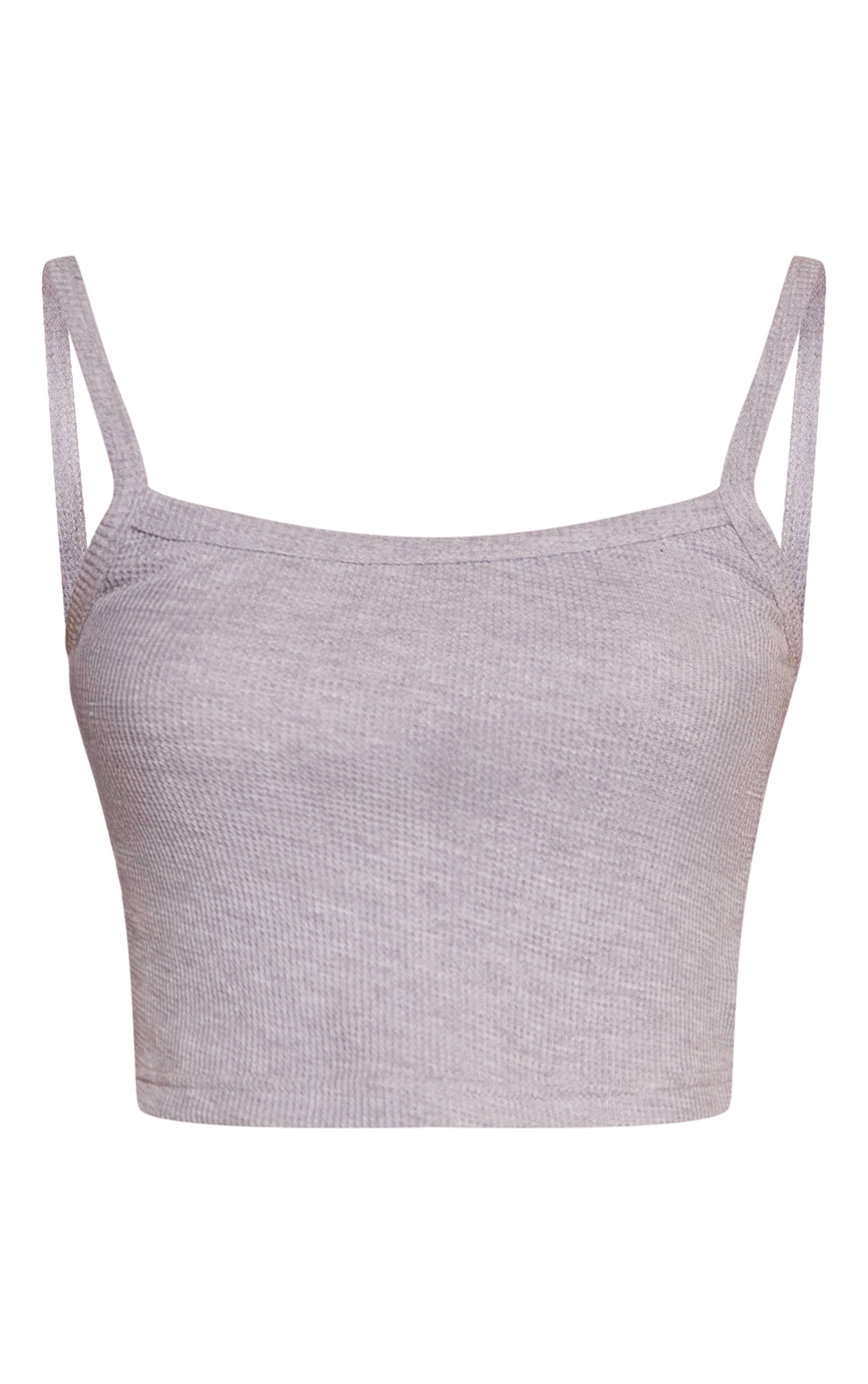 Gris Cendré Brassière De Pyjama En Jersey Gaufré