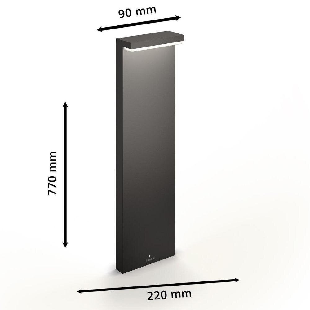 Bustan LED-padverlichting in antraciet en wit, 3,8W, 800lm, IP44