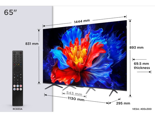 TCL - TV QLED 4K 164 cm 65P89K 4K QLED 144Hz avec Google TV 2025