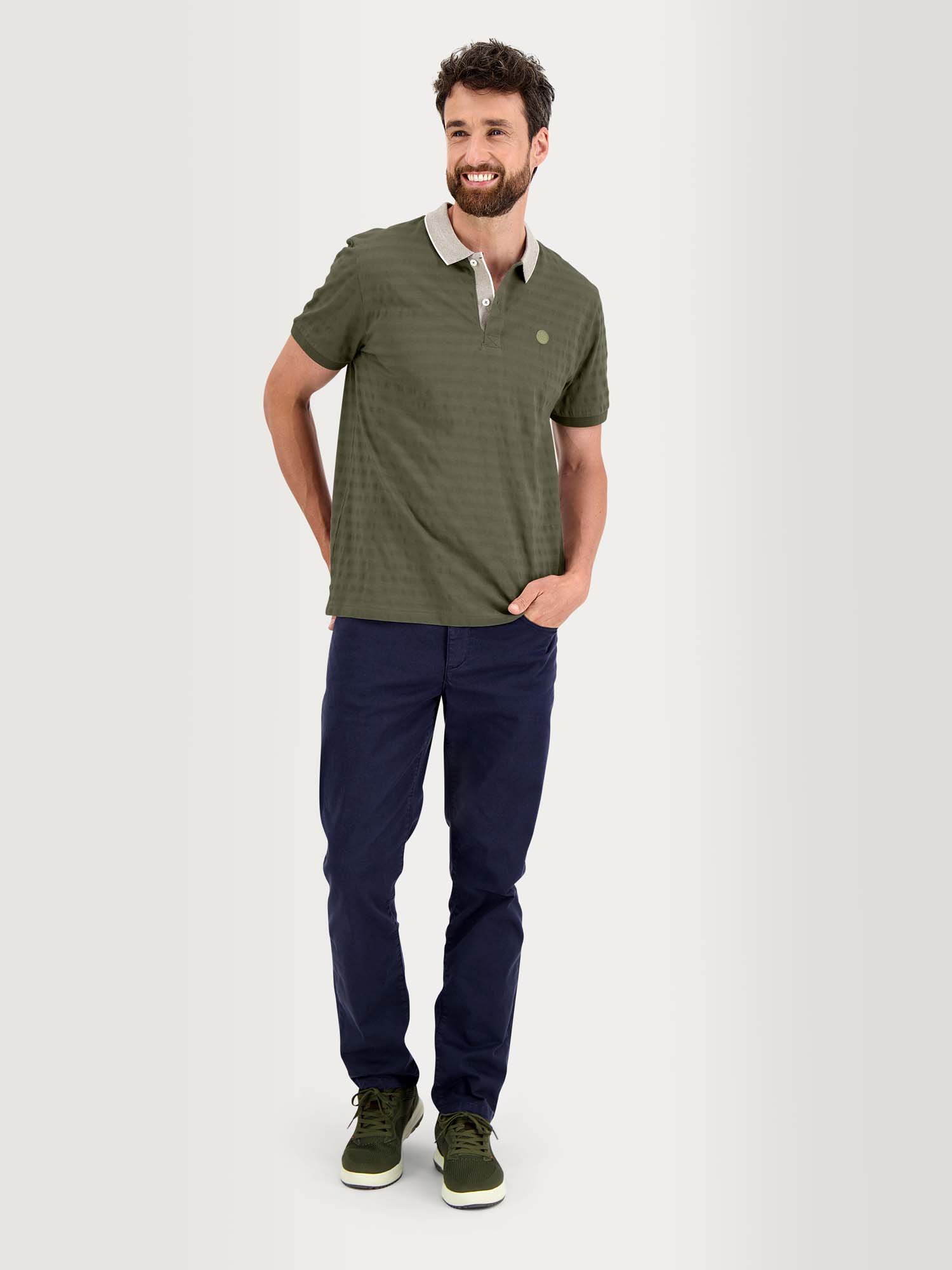 Polo Homme Manches Courtes Jersey Coton Kaki