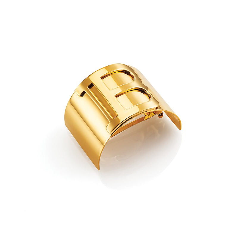 Balmain Paris - Gold Plated Clip Large Logo - Hårspænde