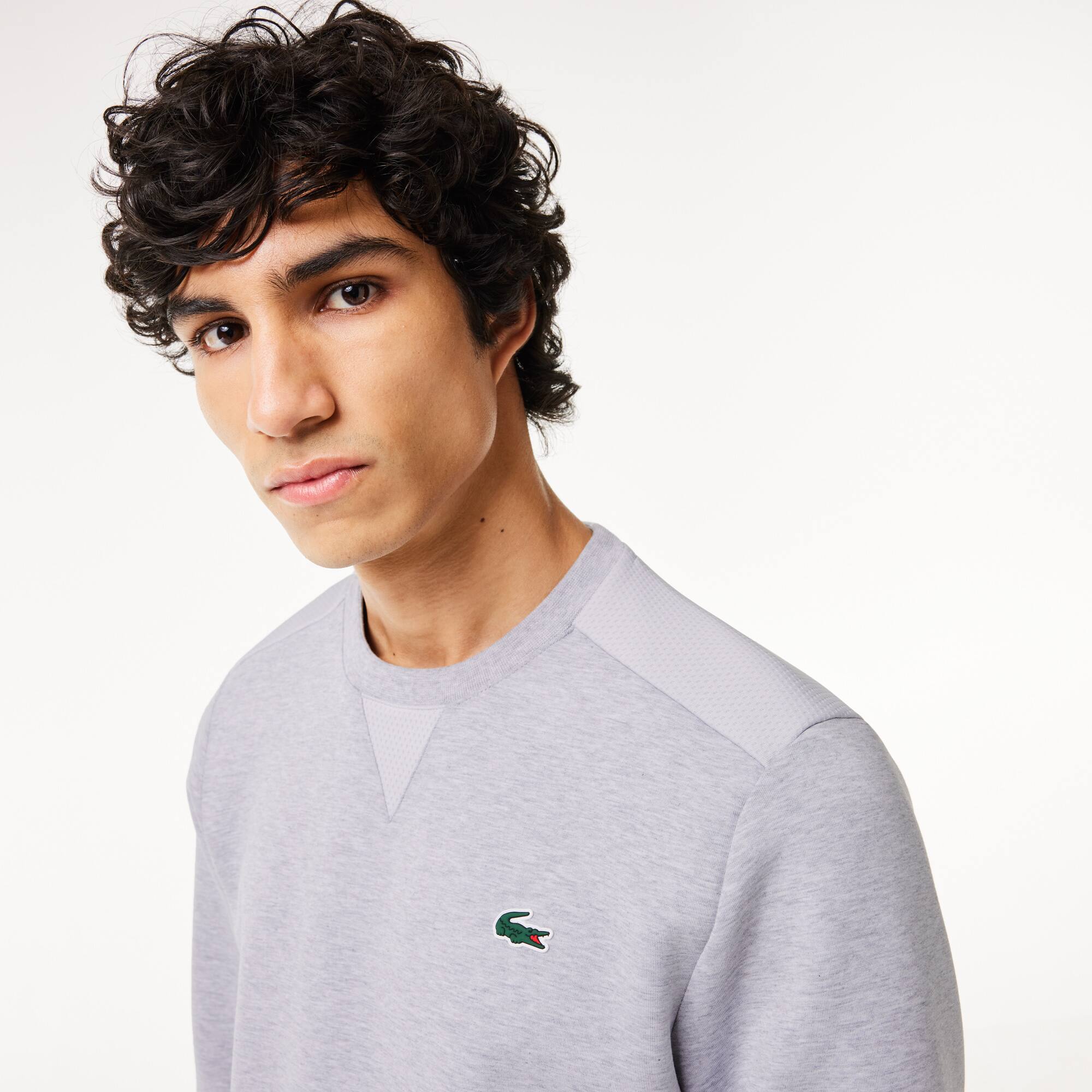 Sweatshirt Lacoste SPORT uni avec empiècements mesh Sweatshirts - Gris - Lacoste - Homme