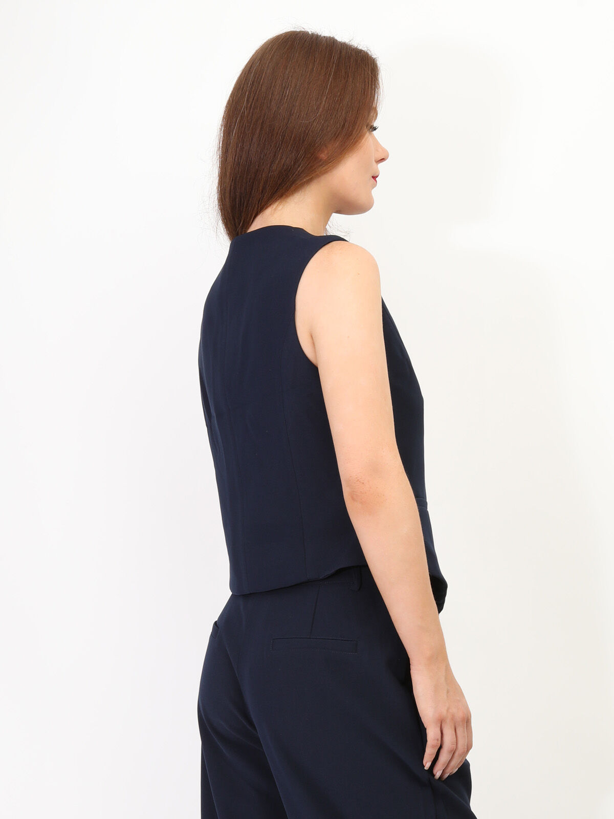 Gilet de costume à boutons officier- Bleu marine